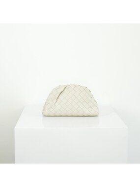 Bottega Veneta Nappa Introcciato Mini Pouch White